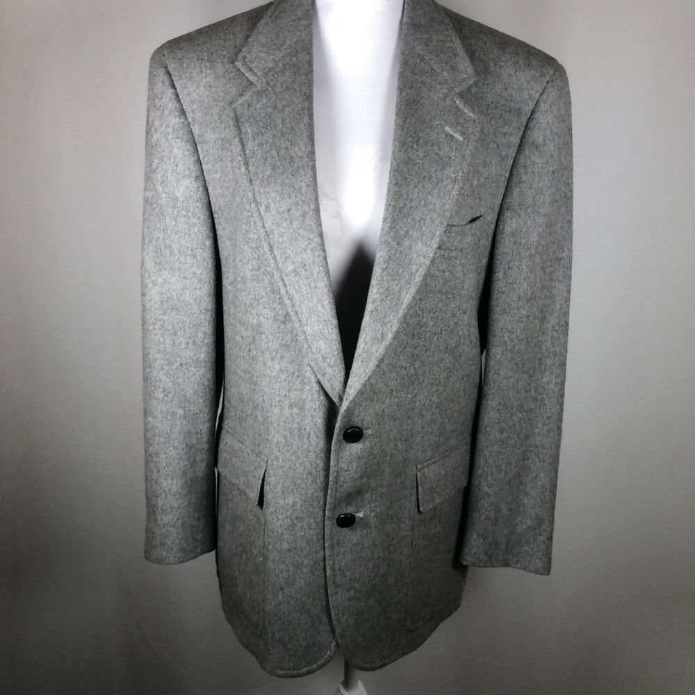 Vintage Hunter Haig Gray Wool Blazer — Union Made in USA | Quiet Luxury Classic - Picture 4 of 11